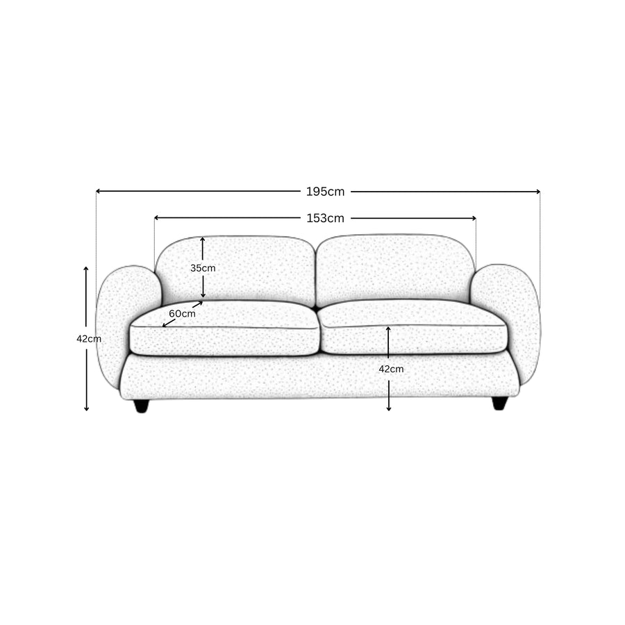 Hallie Sofa (2 seater - White)
