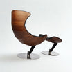 Bentley Black Crescent Swivel Chair