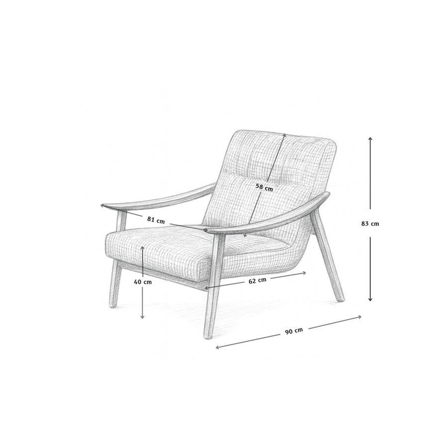 Kiara Hounds Tooth Armchair