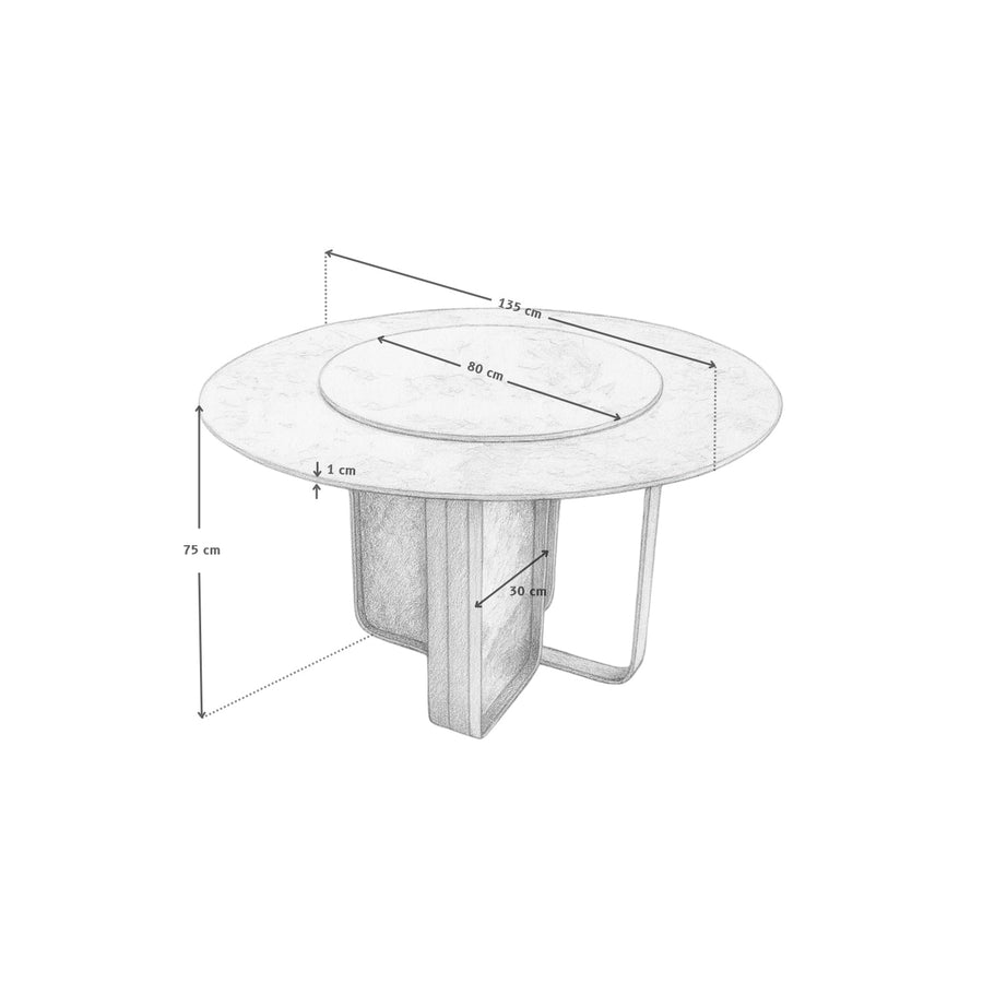 Cuero Dining Table (d:135 cm)