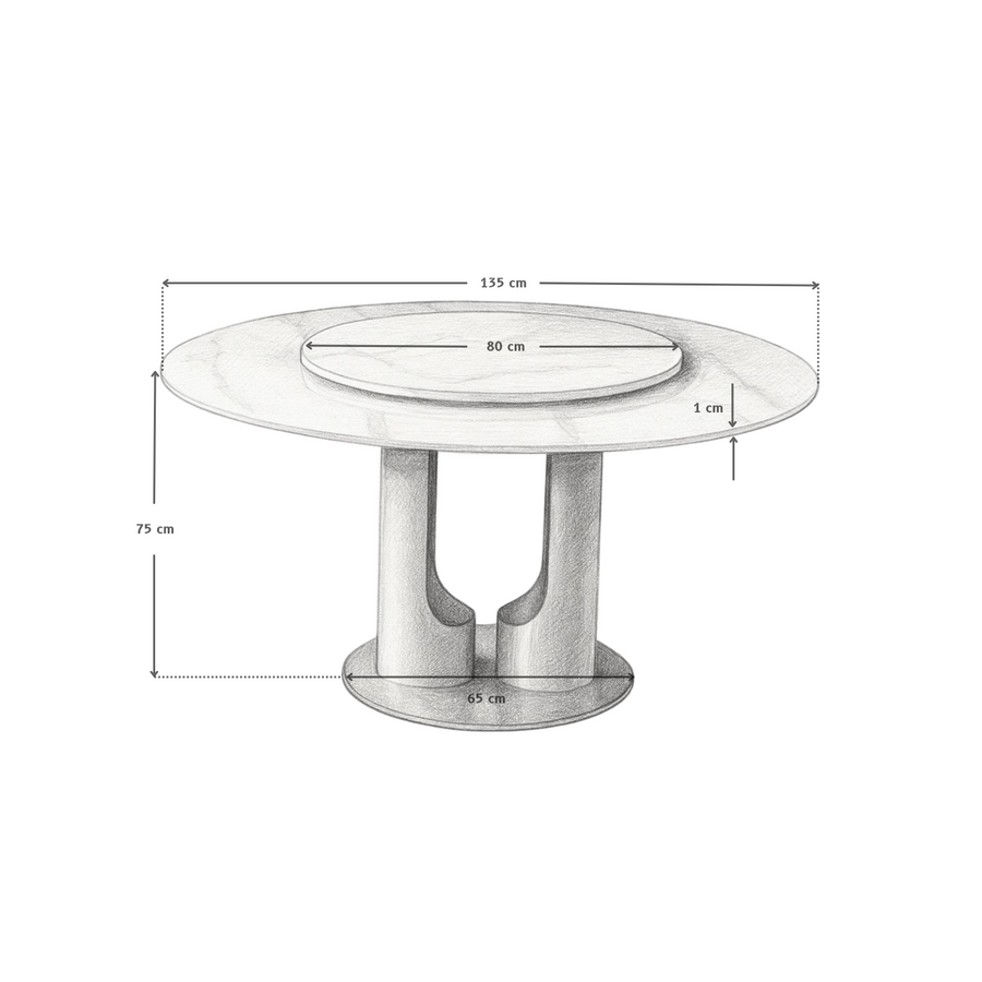 Ricordi Dining Table (d:135)