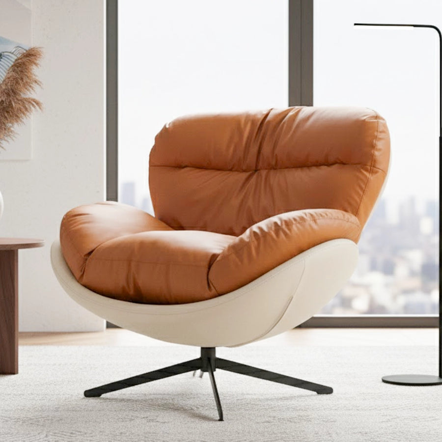 Marlin Tub Swivel Chair (Brown & cream)