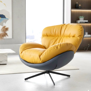 Marlin Tub Swivel Chair (Mustard Yellow & Black)