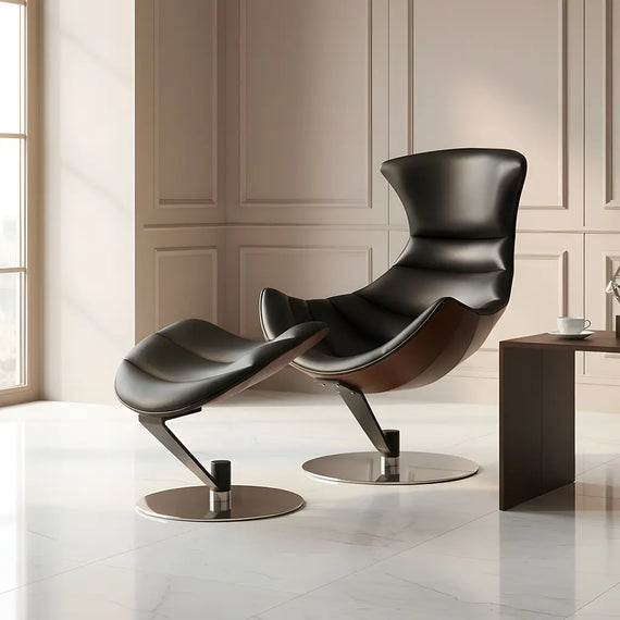 Bentley Black Crescent Swivel Chair
