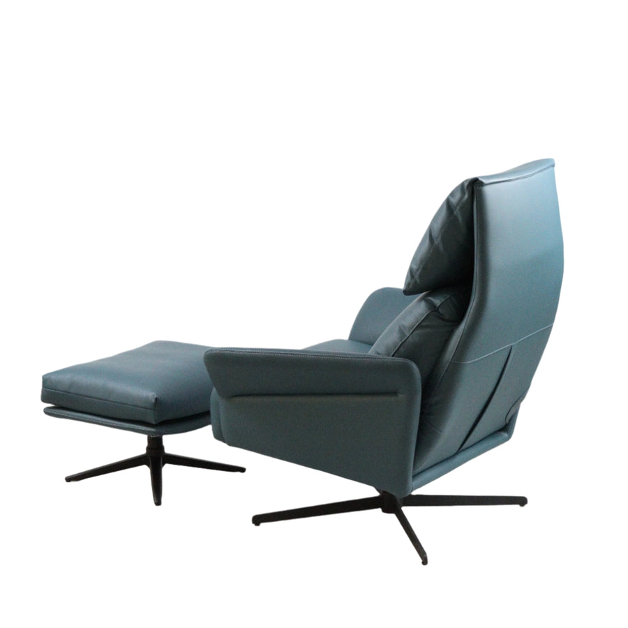 Dark Teal Corra Recliner Armchair with an Ottoman (3 positions)