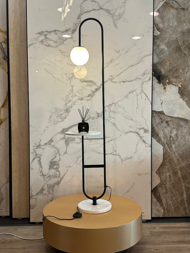 Cipriani Floor Lamp - white marble table