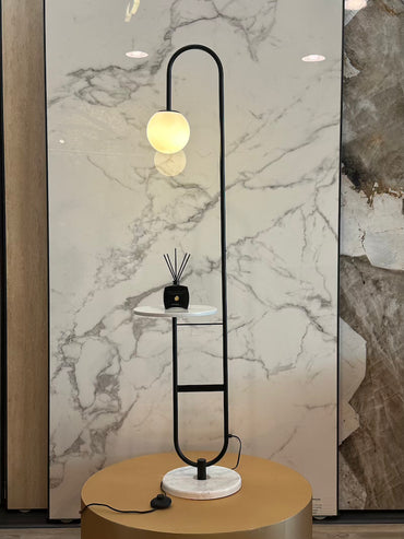 Cipriani Floor Lamp - white marble table