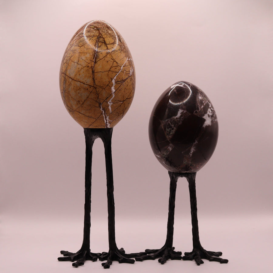 A Pair of Rooted Egg Stands (Brown & Golden)