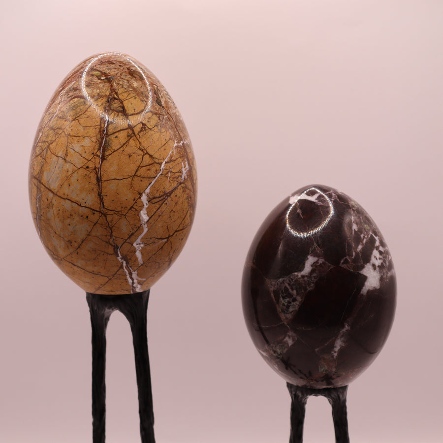 A Pair of Rooted Egg Stands (Brown & Golden)