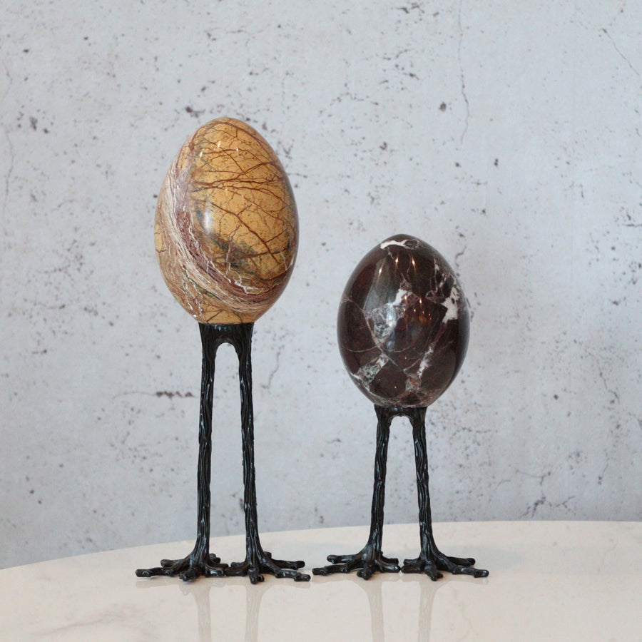 A Pair of Rooted Egg Stands (Brown & Golden)