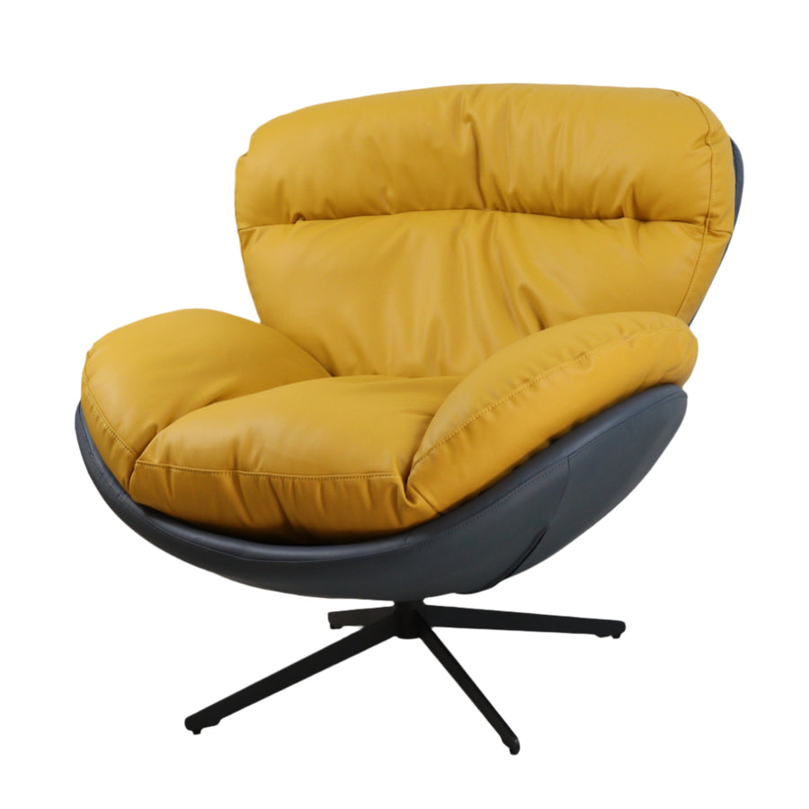 Marlin Tub Swivel Chair (Mustard Yellow & Black)