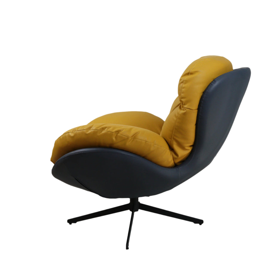 Marlin Tub Swivel Chair (Mustard Yellow & Black)