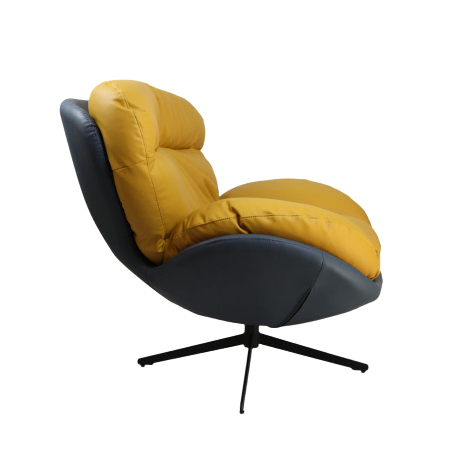 Marlin Tub Swivel Chair (Mustard Yellow & Black)