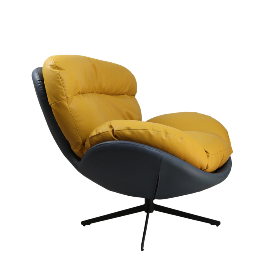 Marlin Tub Swivel Chair (Mustard Yellow & Black)