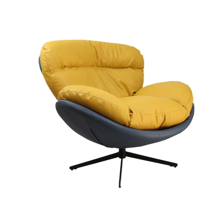 Marlin Tub Swivel Chair (Mustard Yellow & Black)