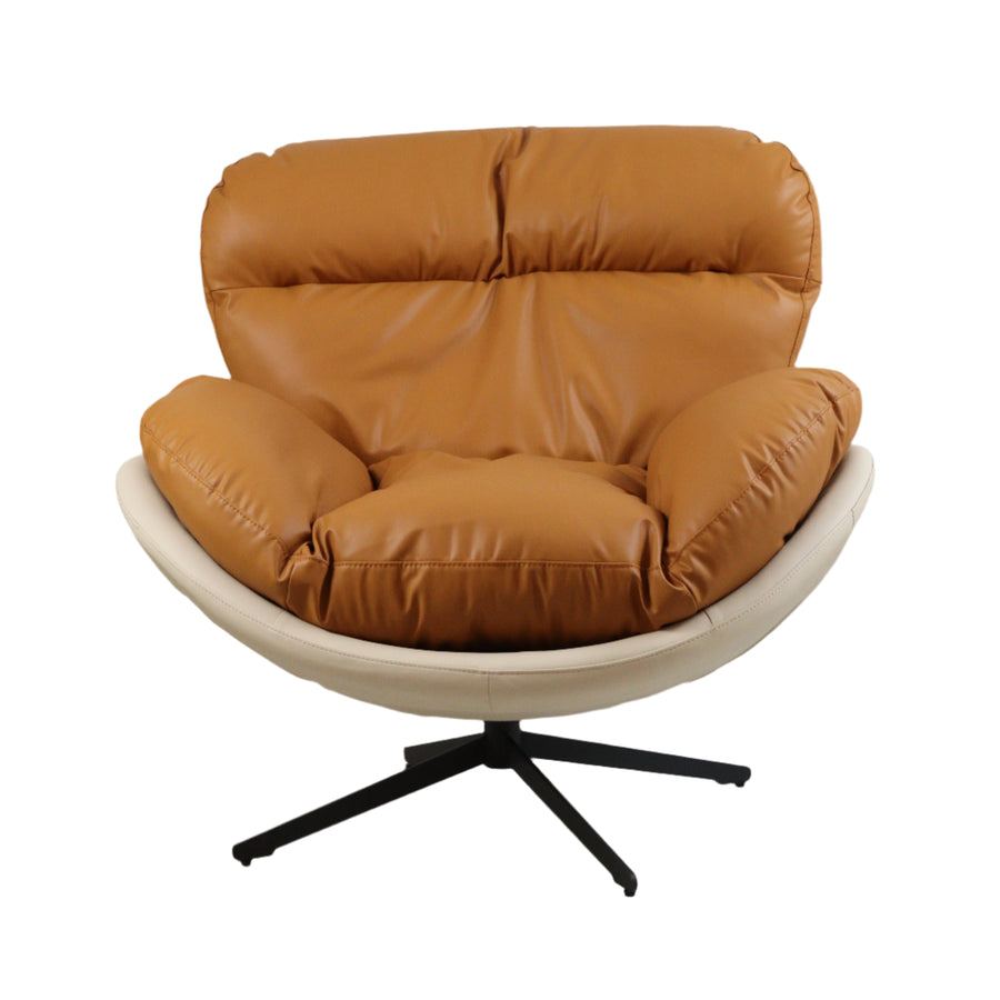 Marlin Tub Swivel Chair (Brown & cream)