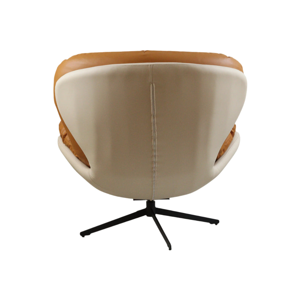 Marlin Tub Swivel Chair (Brown & cream)