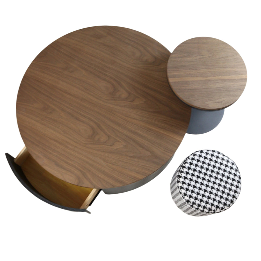 Lucius Coffee Table Set (Coffee Table+Side Table+Ottoman)