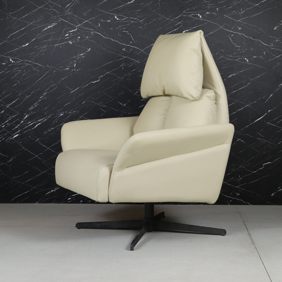 Cream Corra Recliner Armchair with an Ottoman (3 positions)