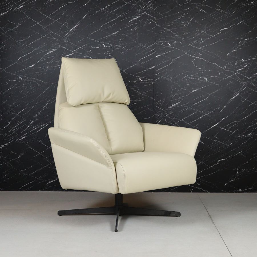 Cream Corra Recliner Armchair with an Ottoman (3 positions)