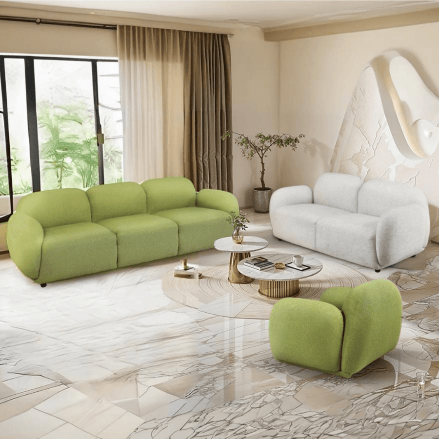 Hallie Sofa Set (B) in Green & White