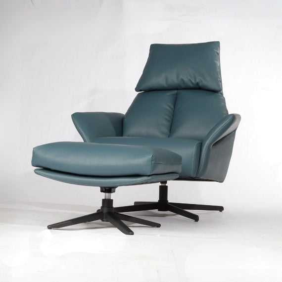 Dark Teal Corra Recliner Armchair with an Ottoman (3 positions)