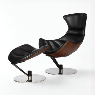Bentley Black Crescent Swivel Chair