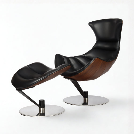Bentley Black Crescent Swivel Chair