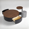 Lucius Coffee Table Set (Coffee Table+Side Table+Ottoman)