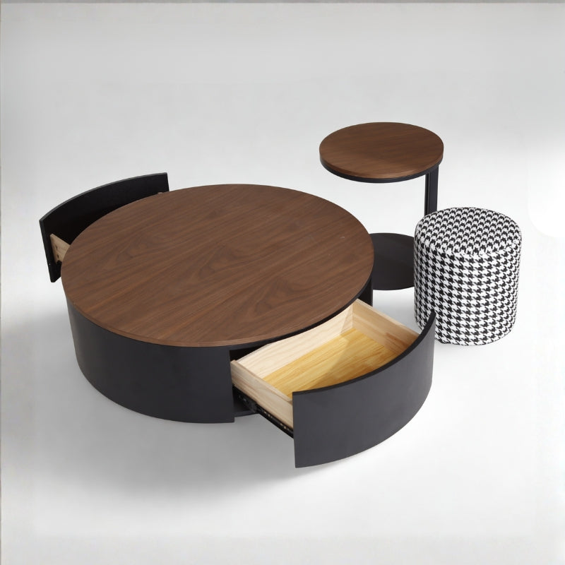 Lucius Coffee Table Set (Coffee Table+Side Table+Ottoman)