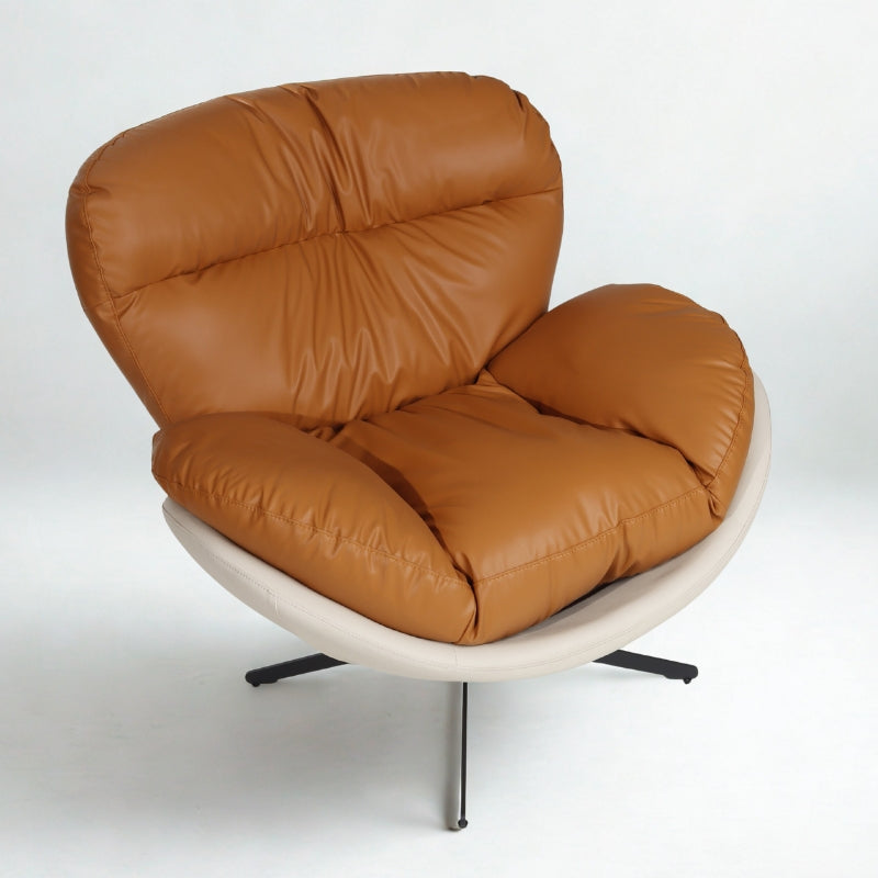 Marlin Tub Swivel Chair (Brown & cream)