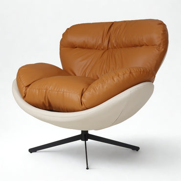Marlin Tub Swivel Chair (Brown & cream)