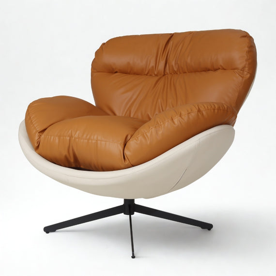 Marlin Tub Swivel Chair (Brown & cream)