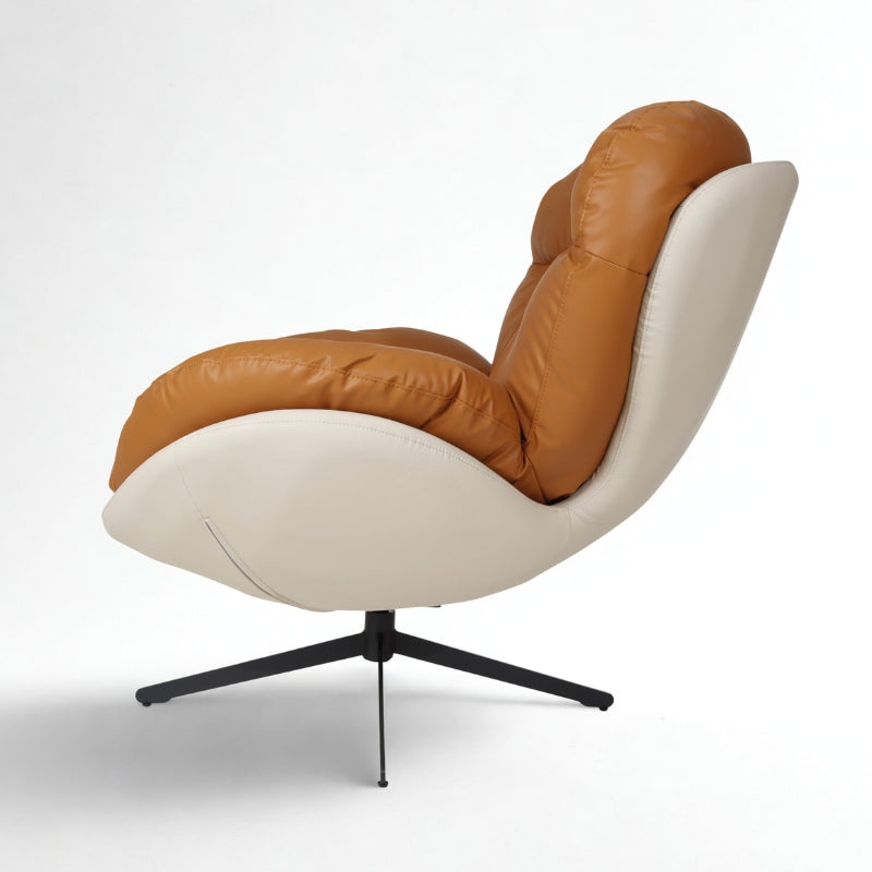 Marlin Tub Swivel Chair (Brown & cream)