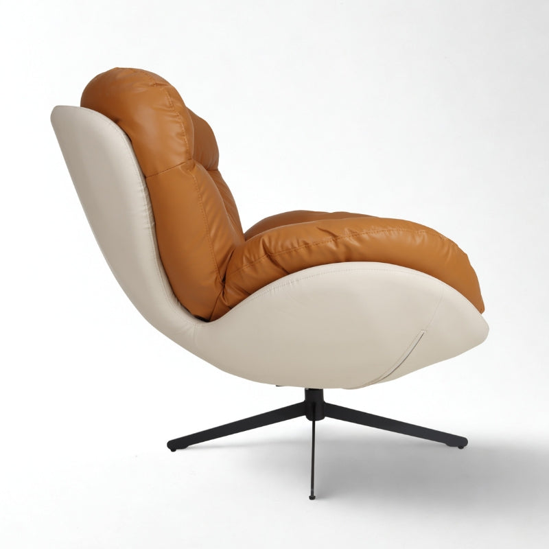 Marlin Tub Swivel Chair (Brown & cream)