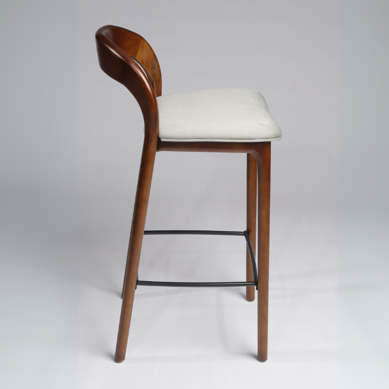 Enya Bar Stool Dark Wood Finish
