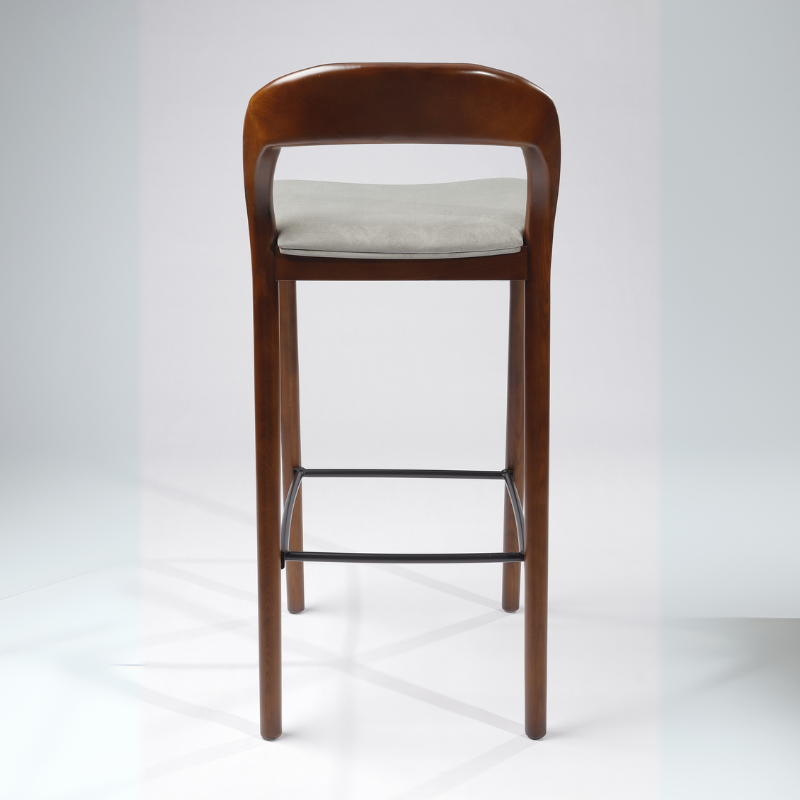 Enya Bar Stool Dark Wood Finish