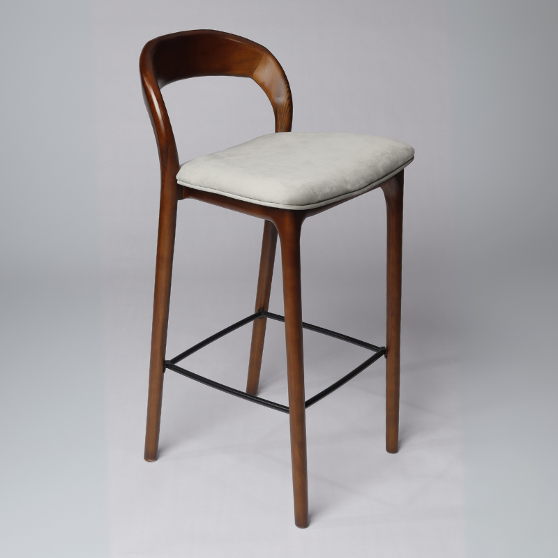 Enya Bar Stool Dark Wood Finish