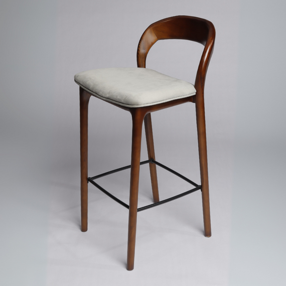 Enya Bar Stool Dark Wood Finish