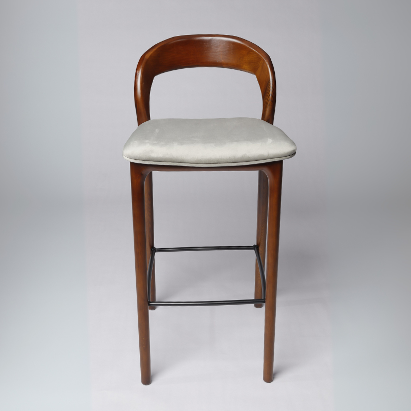Enya Bar Stool Dark Wood Finish