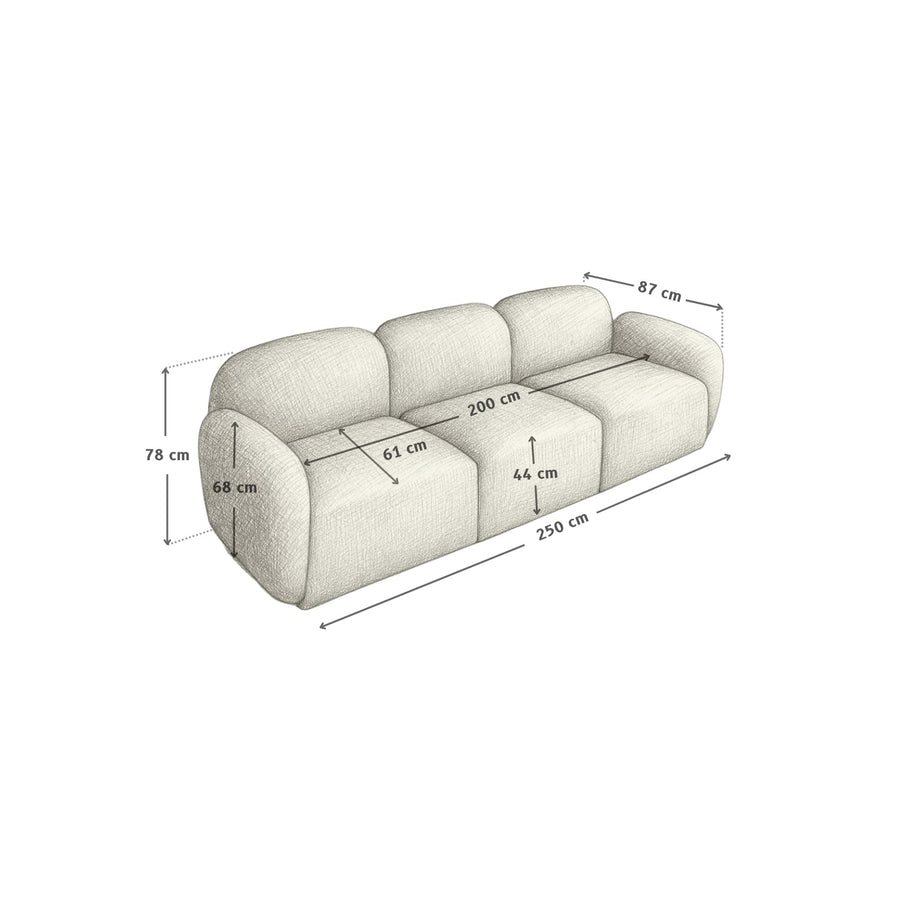 Hallie Sofa (3 seater - Green)