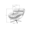 Marlin Tub Swivel Chair (Brown & cream)